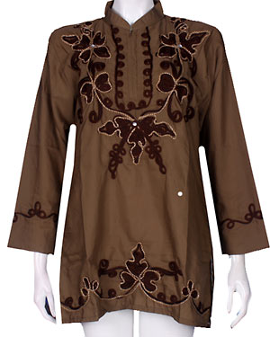 baju atasan muslimah BM0567 coklat tua